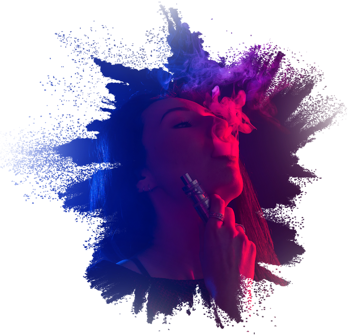 Girl vaping about image